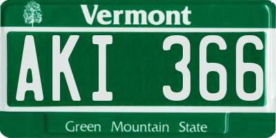 VT license plate AKI366