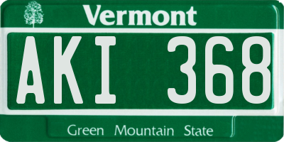 VT license plate AKI368