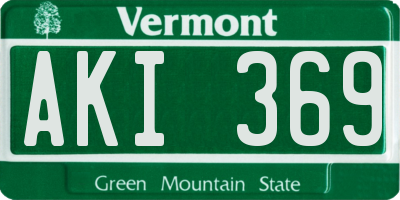 VT license plate AKI369