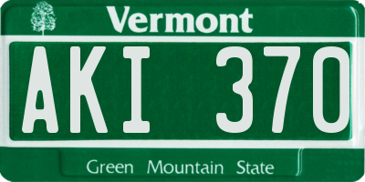 VT license plate AKI370