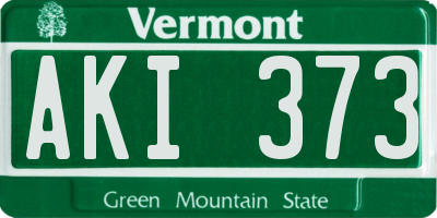 VT license plate AKI373