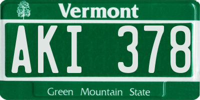 VT license plate AKI378