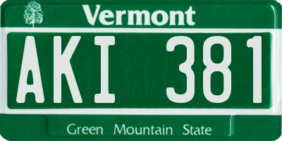 VT license plate AKI381
