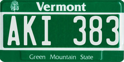 VT license plate AKI383