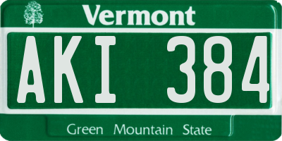 VT license plate AKI384