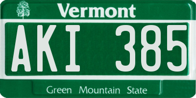 VT license plate AKI385
