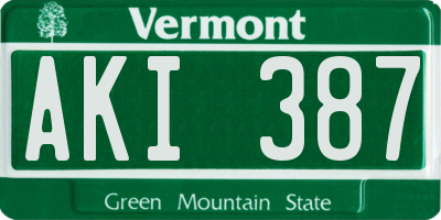 VT license plate AKI387