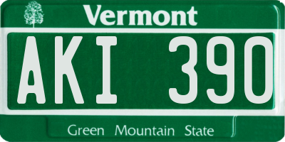 VT license plate AKI390