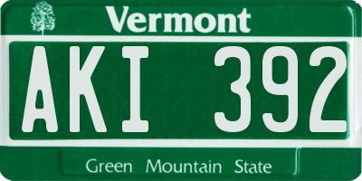 VT license plate AKI392