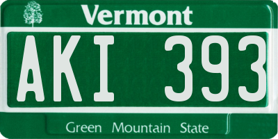 VT license plate AKI393