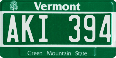 VT license plate AKI394