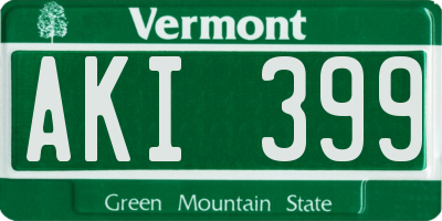 VT license plate AKI399