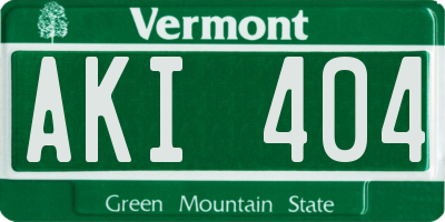 VT license plate AKI404
