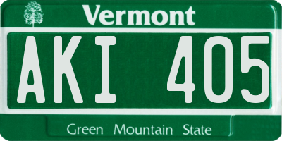 VT license plate AKI405