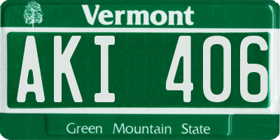 VT license plate AKI406
