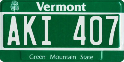 VT license plate AKI407