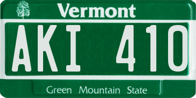 VT license plate AKI410