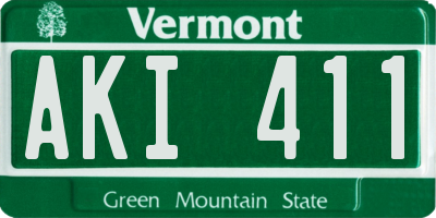 VT license plate AKI411