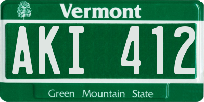 VT license plate AKI412
