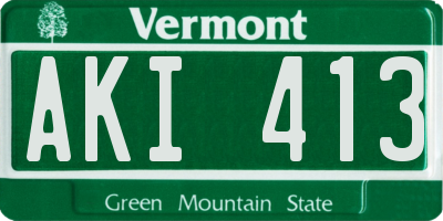 VT license plate AKI413