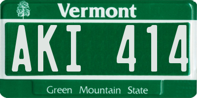 VT license plate AKI414