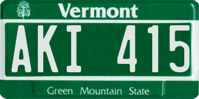 VT license plate AKI415