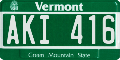VT license plate AKI416