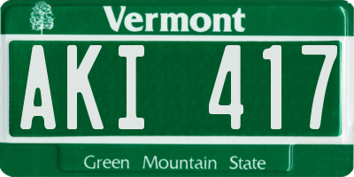 VT license plate AKI417