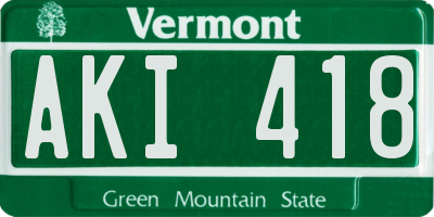 VT license plate AKI418