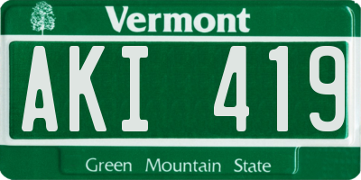 VT license plate AKI419