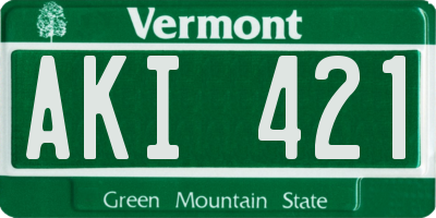 VT license plate AKI421