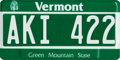 VT license plate AKI422