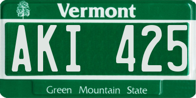 VT license plate AKI425