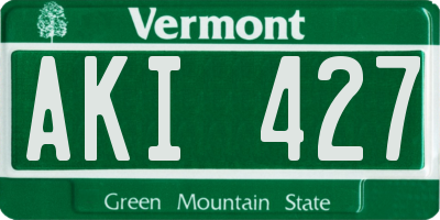 VT license plate AKI427