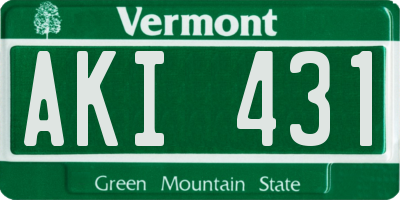 VT license plate AKI431