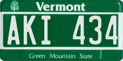 VT license plate AKI434