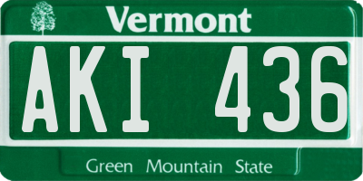 VT license plate AKI436