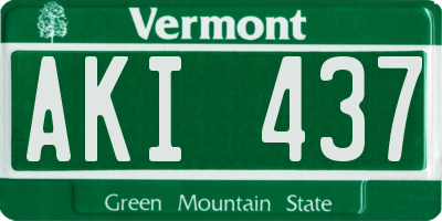 VT license plate AKI437