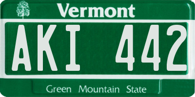VT license plate AKI442