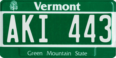 VT license plate AKI443