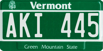 VT license plate AKI445