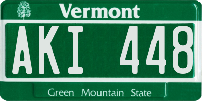 VT license plate AKI448