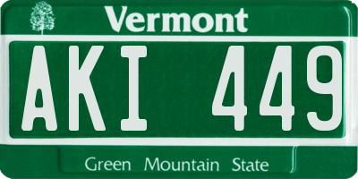 VT license plate AKI449
