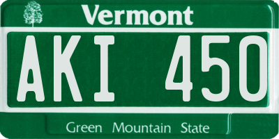 VT license plate AKI450