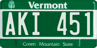 VT license plate AKI451