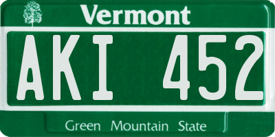 VT license plate AKI452