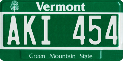 VT license plate AKI454
