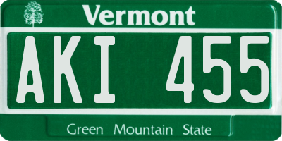 VT license plate AKI455
