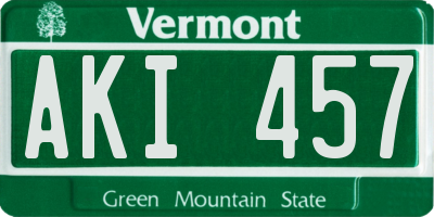 VT license plate AKI457