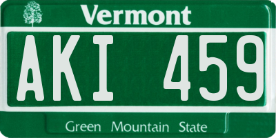VT license plate AKI459